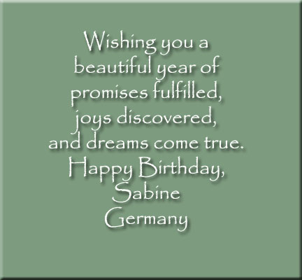 Happy Birthday From Germany!